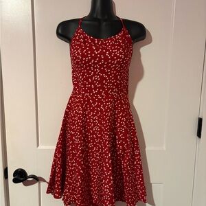 SHEIN Red Heart-Print Sundress